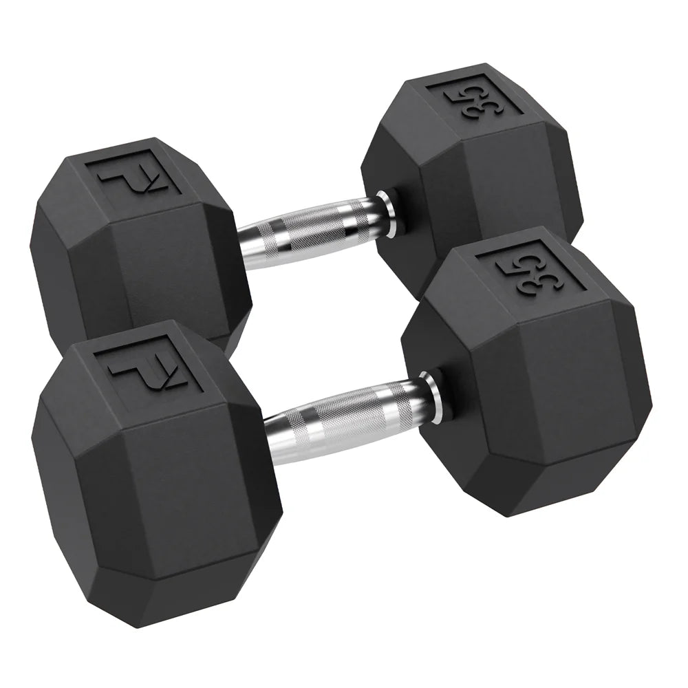 🥇 Rubber Hex Dumbbell Pairs