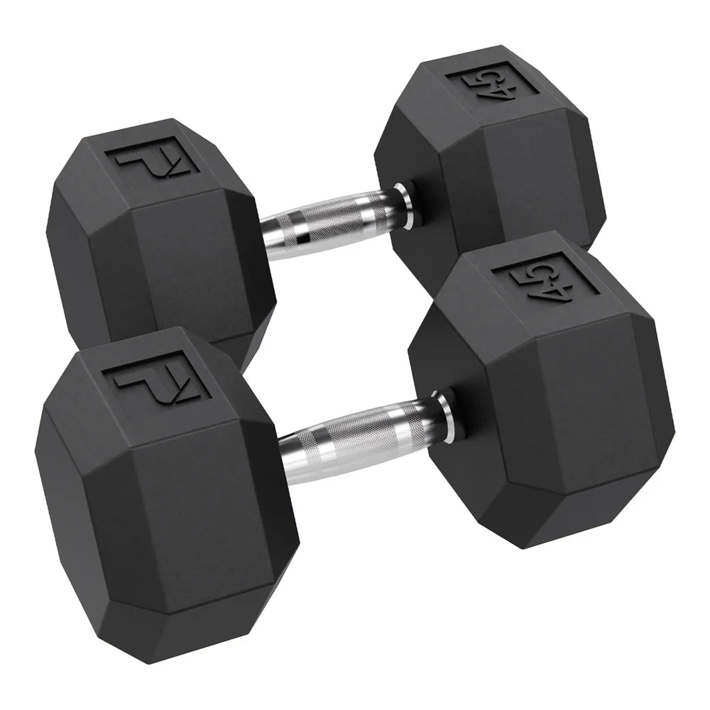 🥇 Rubber Hex Dumbbell Pairs