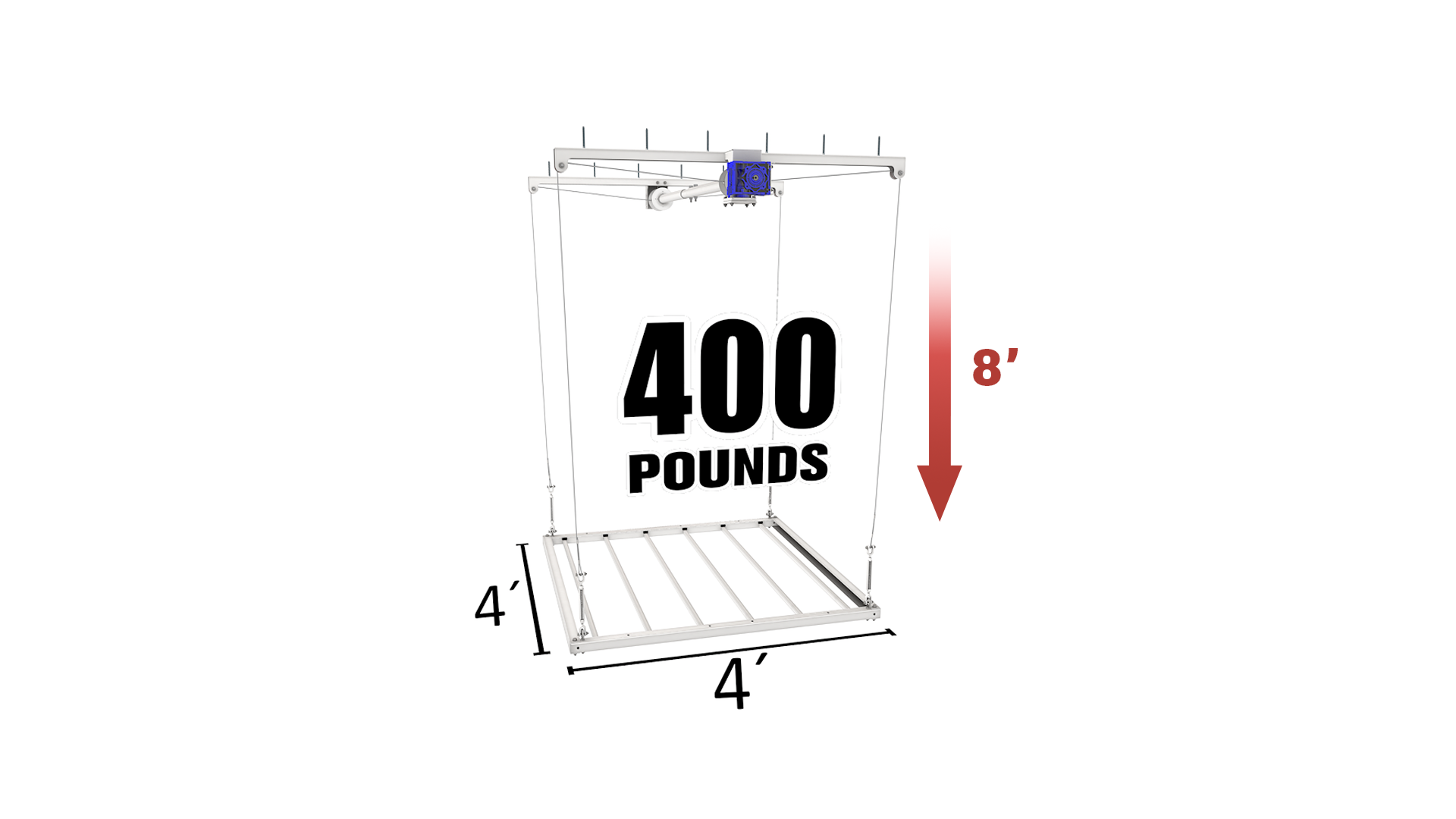 🥇 4'X4′ E-Z Lift – 8′ Drop  FREE SHIPPING TO LOWER 48 STATES