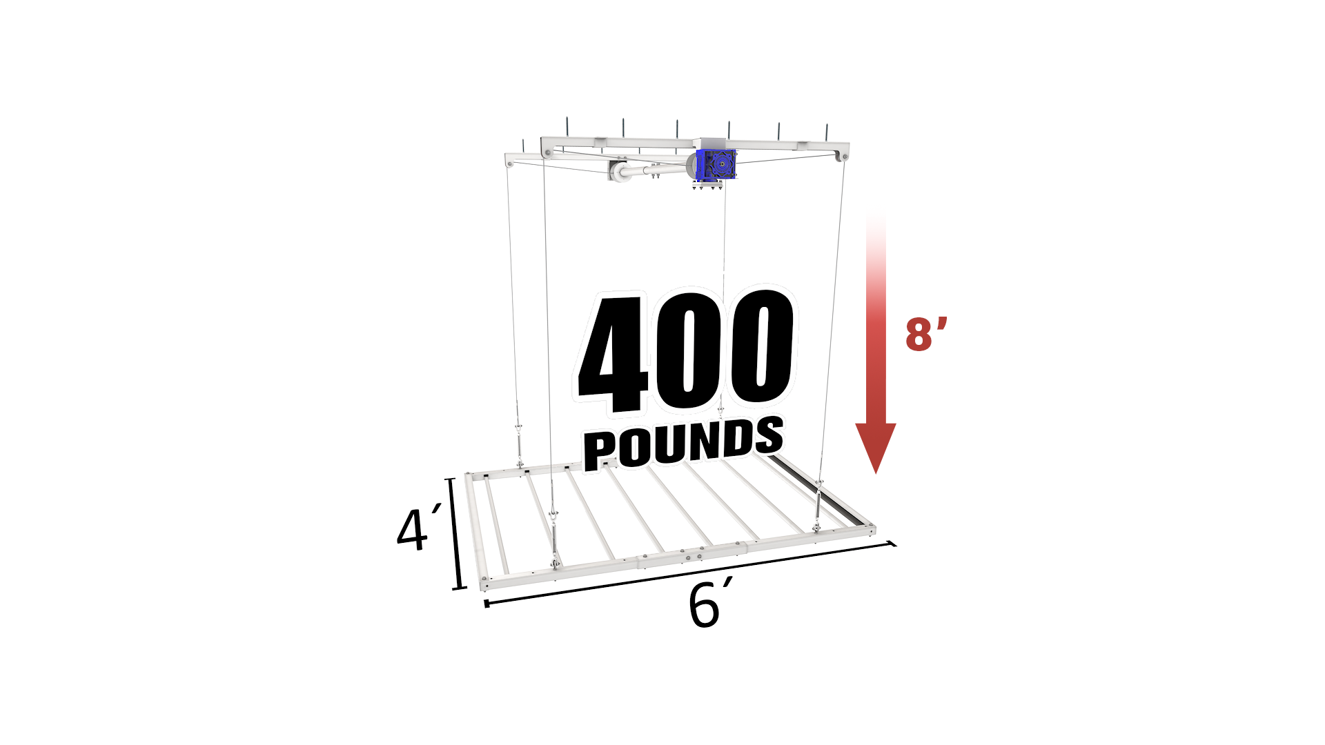 🥇 4'X6′ E-Z Lift – 8′ Drop.  FREE SHIPPING TO LOWER 48 STATES