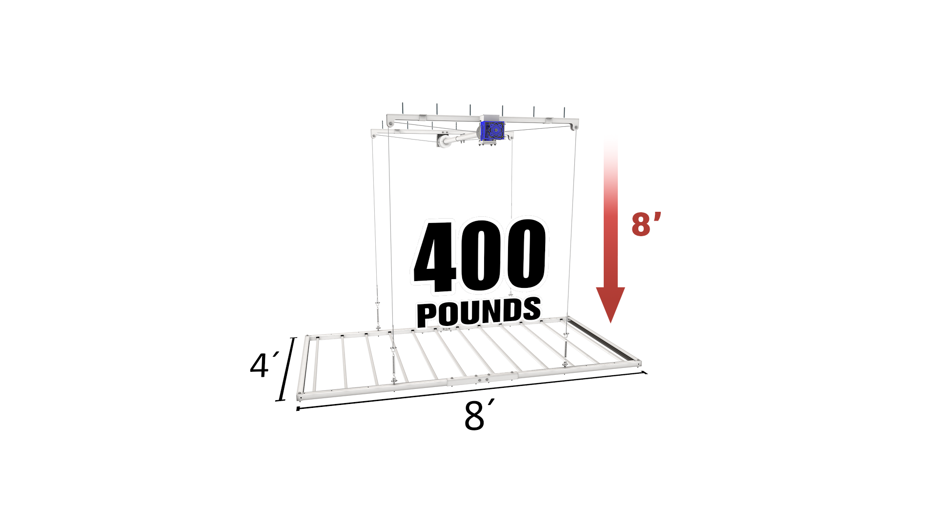 🥇 4'X8′ E-Z Lift – 8′ Drop