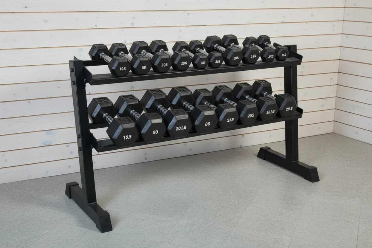 🥇  Horizontal Dumbbell Rack - 2 SHELVES