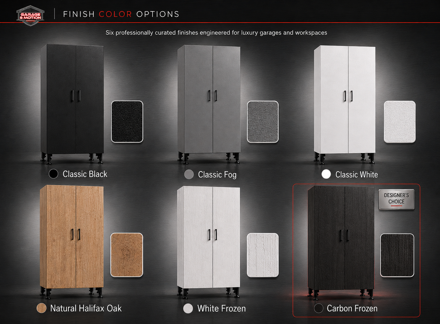 GM-Atlas Premium Garage Cabinets- 6 pc -Frozen Carbon