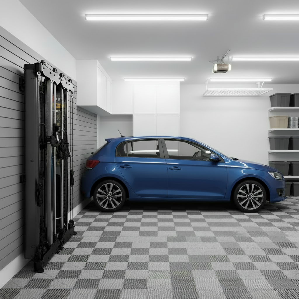 AL-3101 Folded Garage with Checkerboard Floor