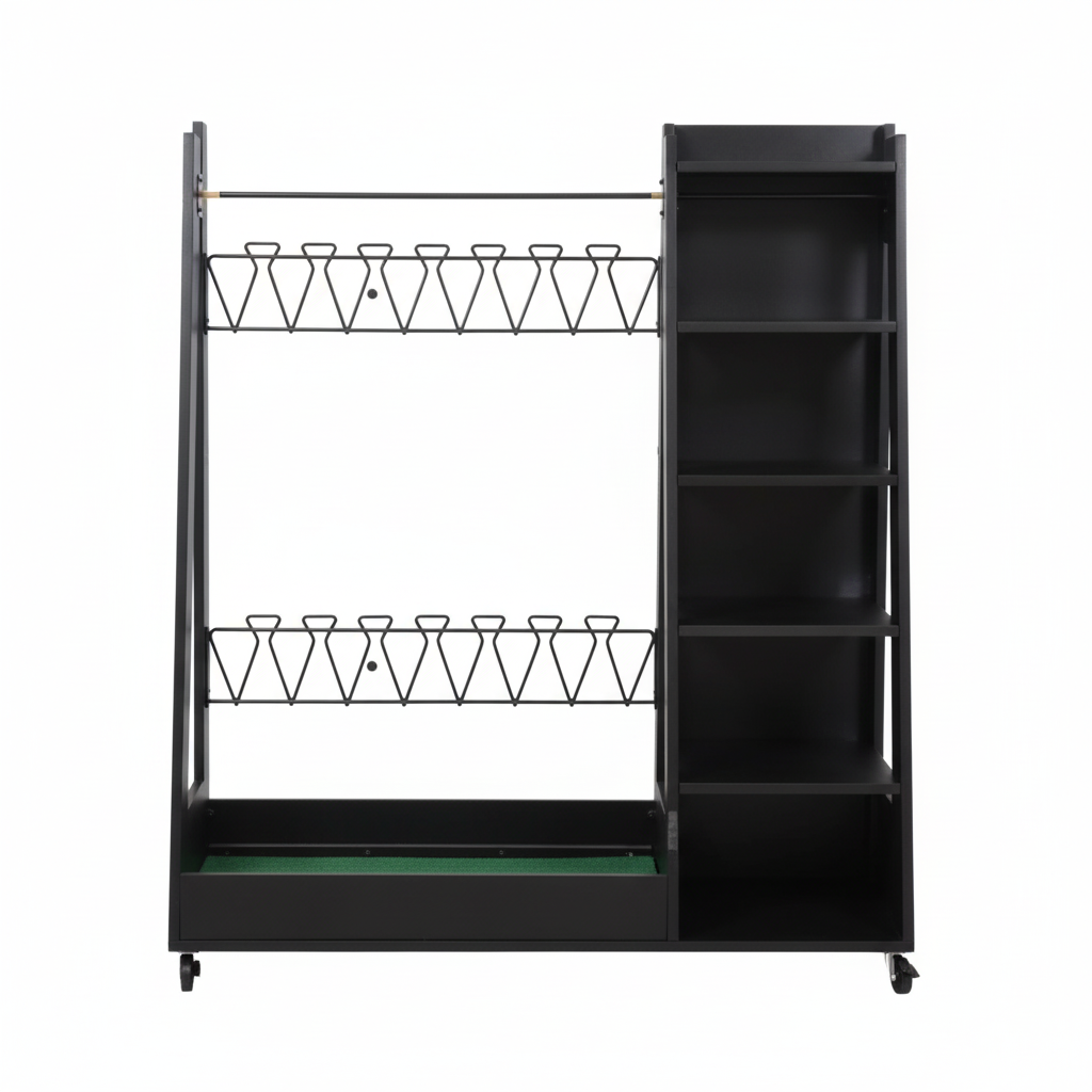Black Golf Bag Organizer Stand - Clean Studio Shot