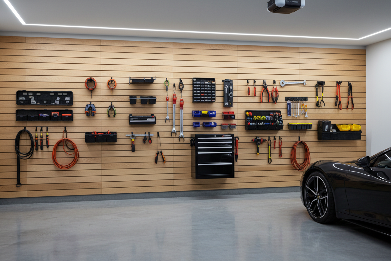 High-End Garage Slat Wall Lifestyle