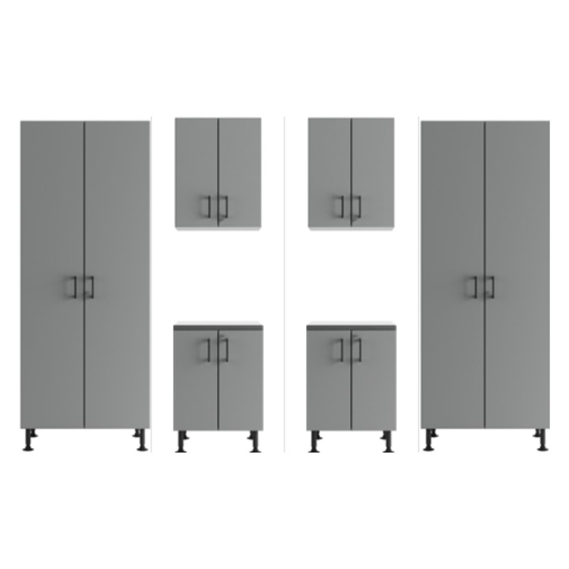 GM - Atlas Premium Garage Cabinets - 9 pc Classic Fog