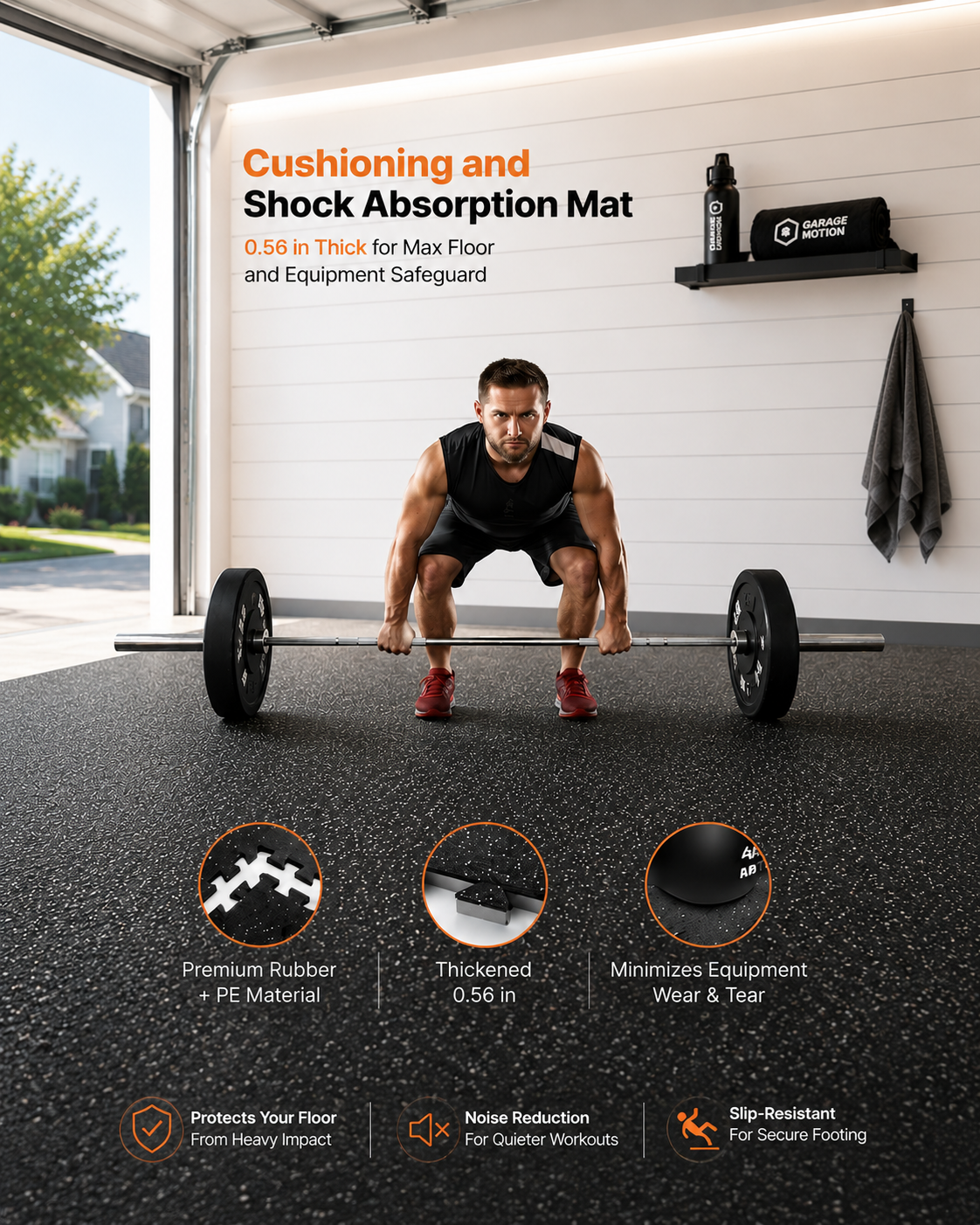 🥇 Thick Gym Floor Mats, 12 Tiles 25" X 25". .  FREE SHIPPING
