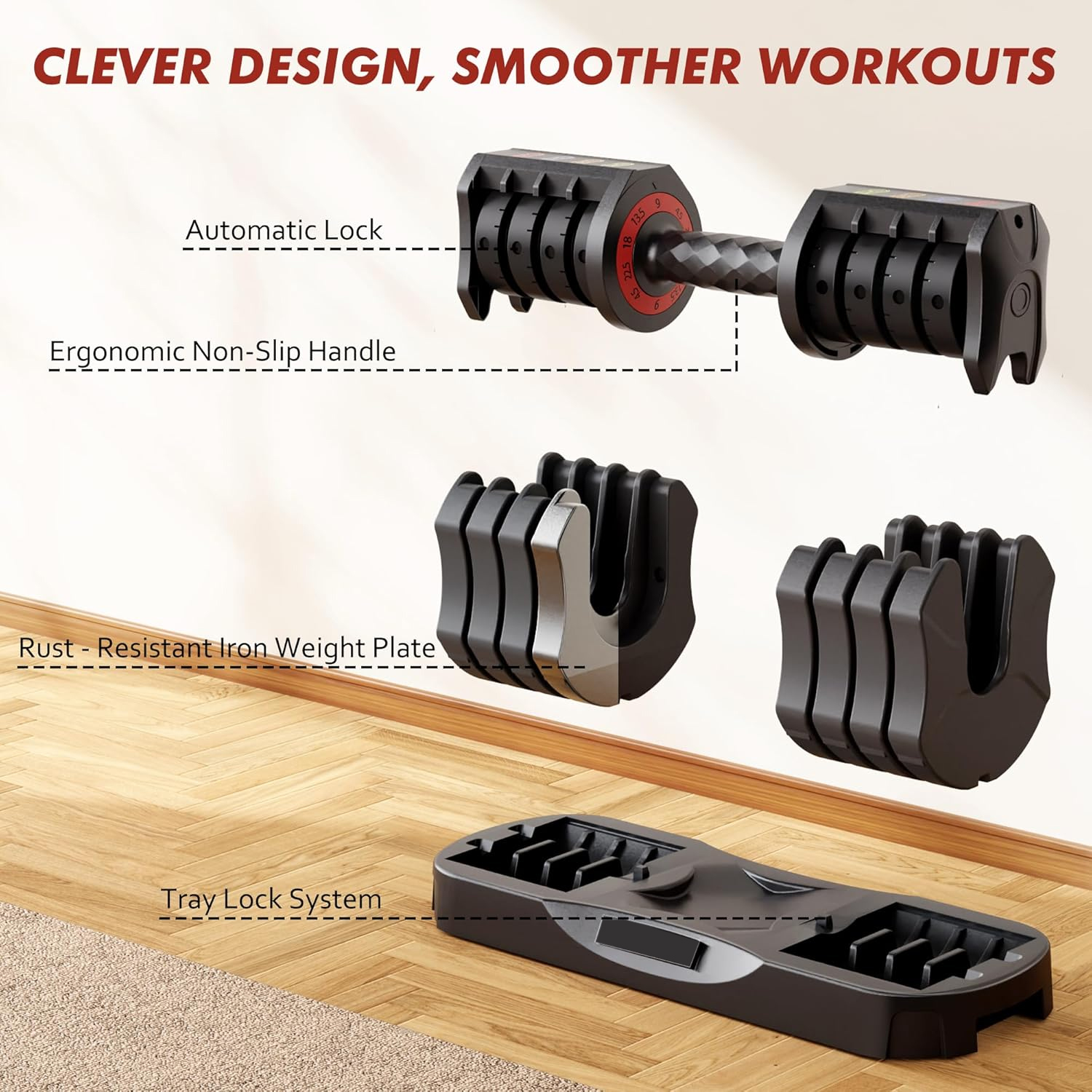 🥈 5-in-1 Quick Adjust Dumbbell, FREE SHIPPING
