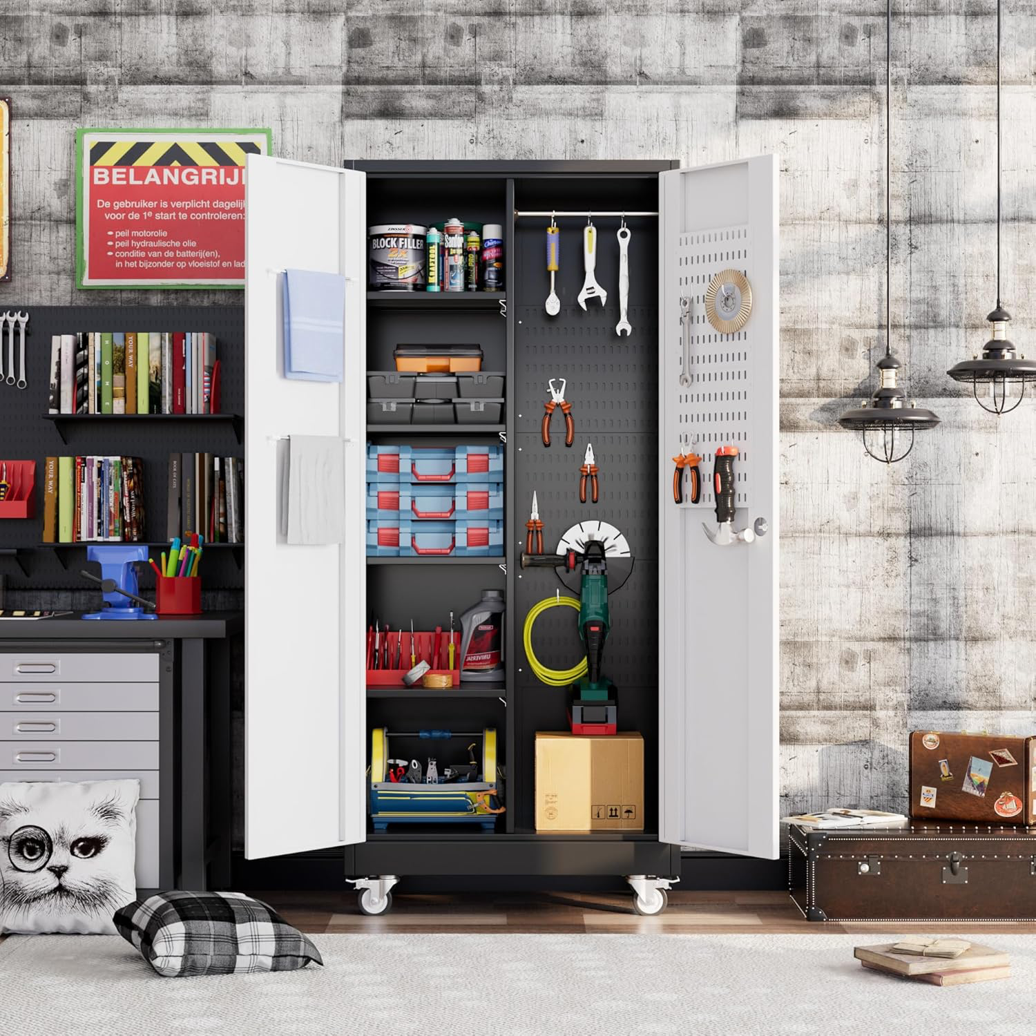 Gray Metal Storage Cabinet