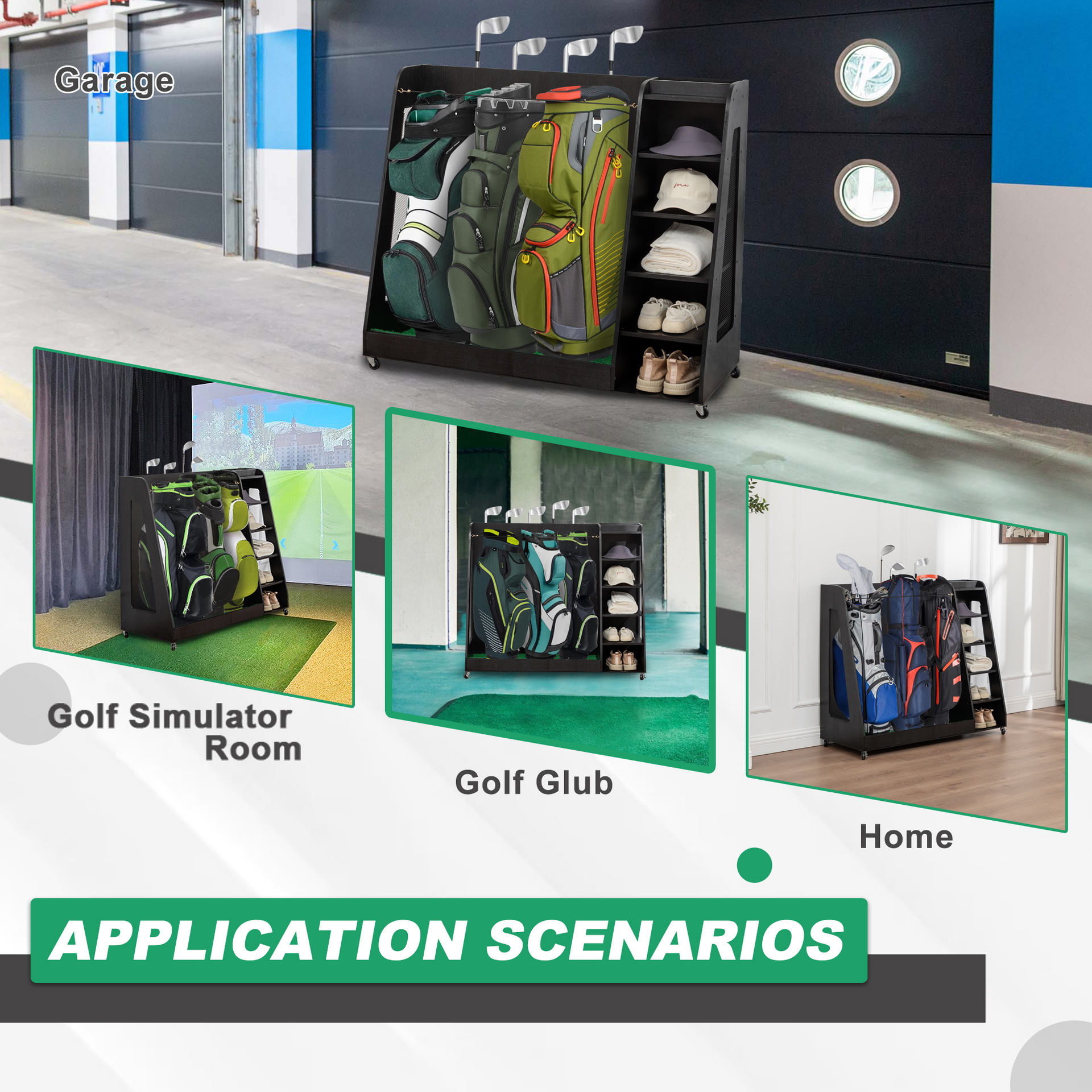 Wooden Golf Bag Storage Rack FREE SHIPPING