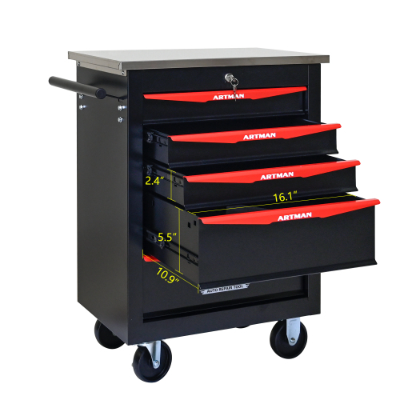 5 Drawers Multifunctional Tool Cart With Wheels