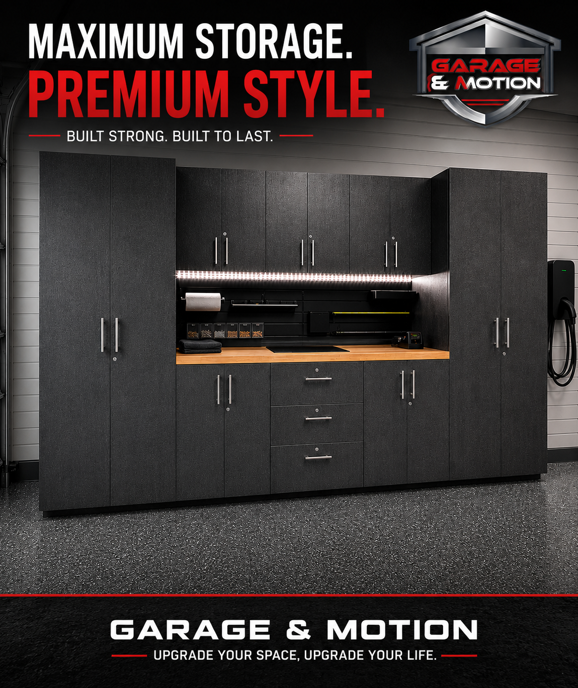 GM - Atlas Premium Garage Cabinets - 9 pc Classic Fog