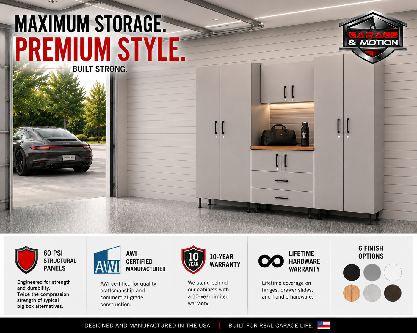 GM-Atlas Premium Garage Cabinets - Classic Fog- 5pc