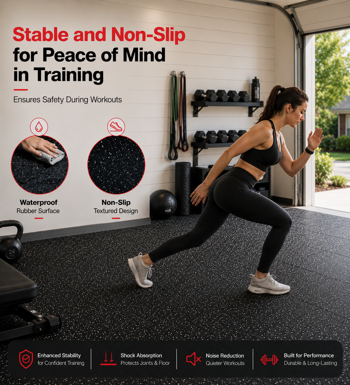 🥇 Thick Gym Floor Mats 25 pcs    100 SQ FT    FREE SHIPPING