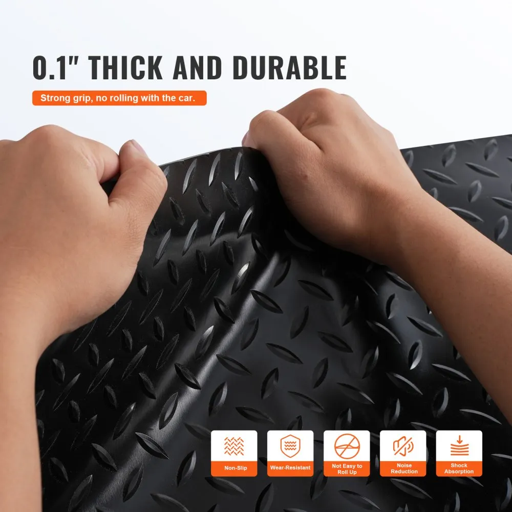 Garage Floor Mat, 204.72 x 43.31 inch PVC 123 sq ft  Garage Flooring Roll,black