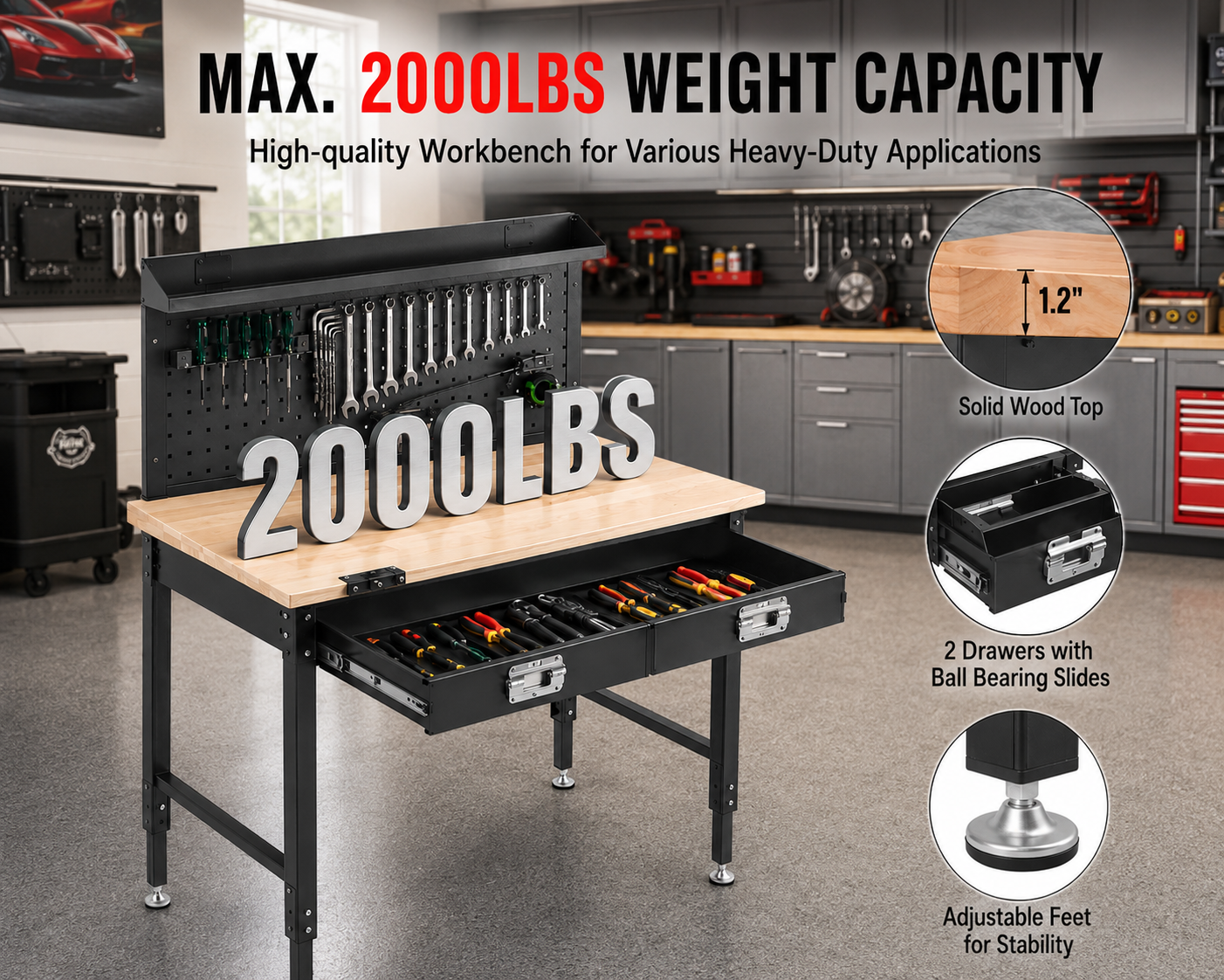 G&M Work Bench-VR-48 Adjustable height