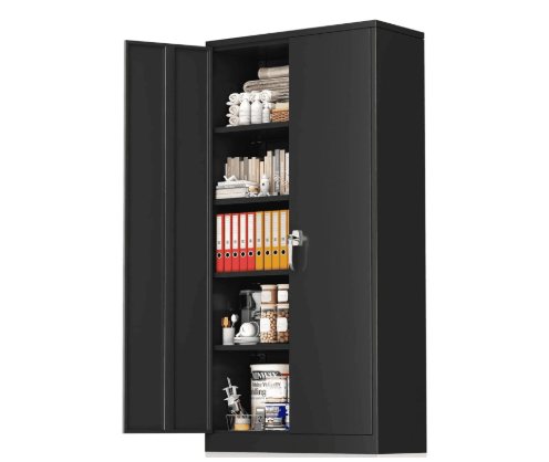 71" Metal Storage Cabinet , Locking Garage Cabinets With Adjustable Shelves