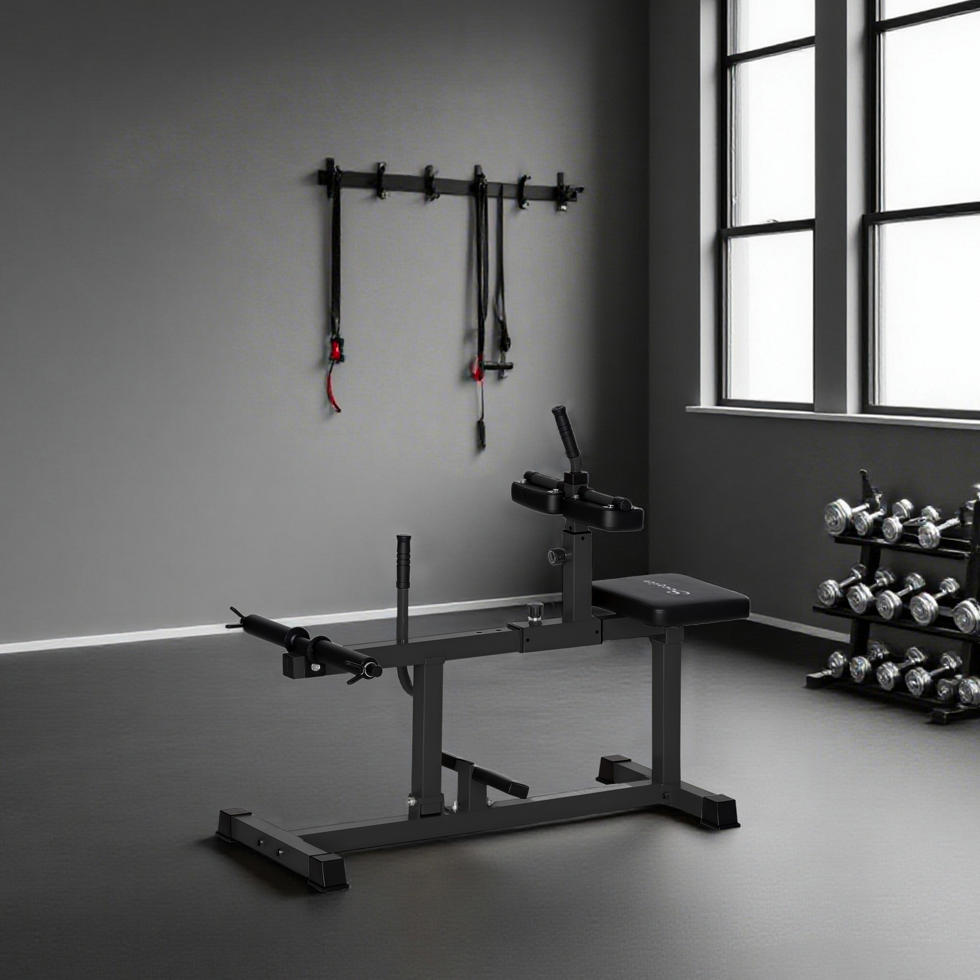 🥈 Adjustable Steel Seated Calf Raise, Black