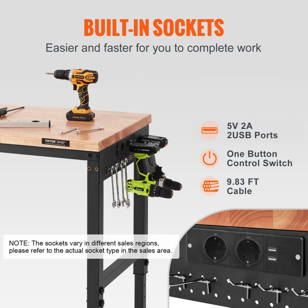 LARGE - Adjustable Workbench, 72" L X 25" W  Free Shipping
