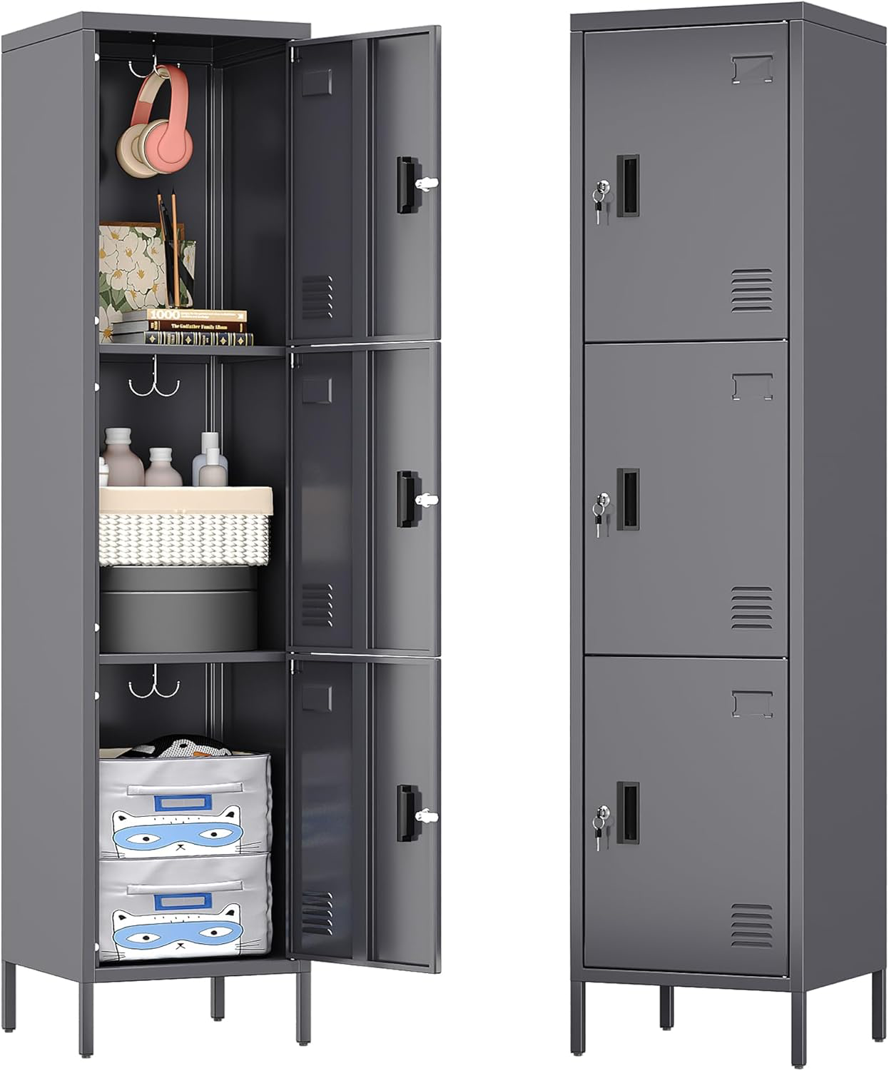 Metal Locker With Hooks And Ventilation Holes,Metal Storage  Free Freight