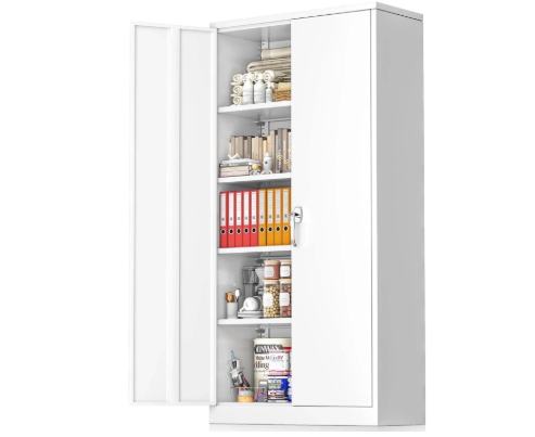71" Metal Storage Cabinet , Locking Garage Cabinets With Adjustable Shelves