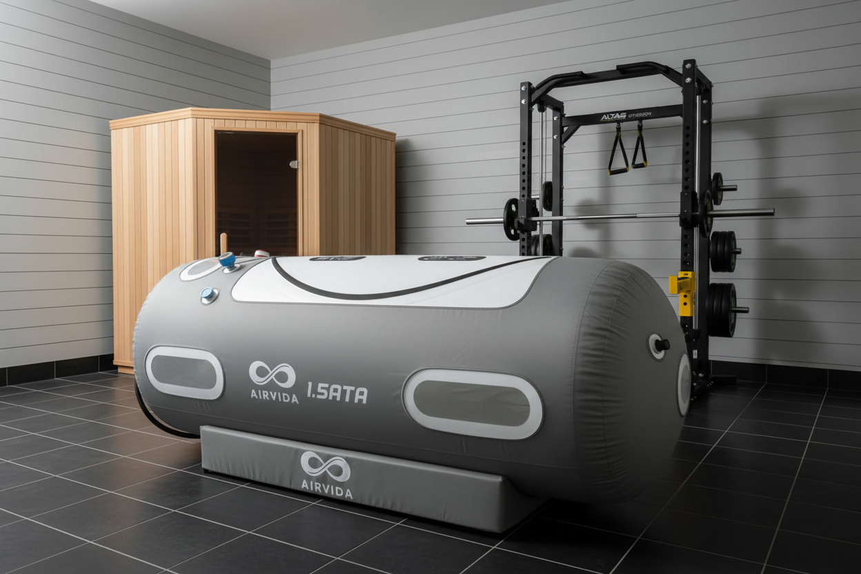 Premium Garage Wellness Space - Hyperbaric Chamber Forward