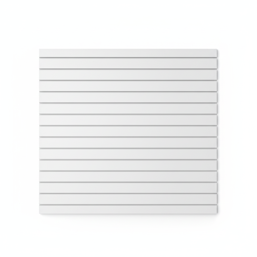 White PVC Slatwall Panel - Clean Studio Shot
